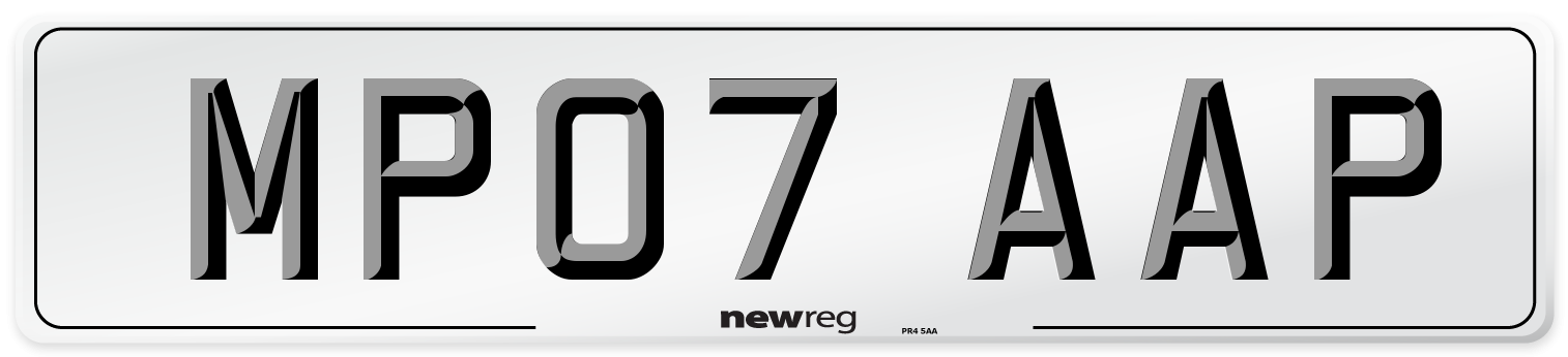MP07 AAP Number Plate from New Reg